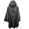 Negro con capucha PU Reflevtive impermeable/chaqueta